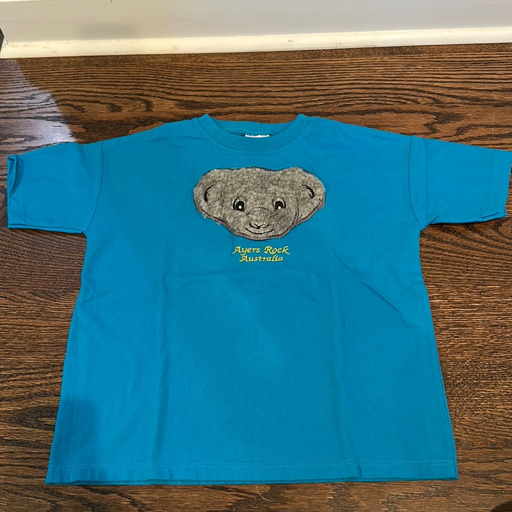 Vintage Ayers Rock Australia Kids Furry Koala Bear T-Shirt